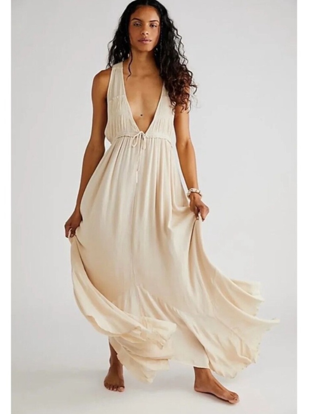 Free People Free-Est‎ Showstopper Midi Dress Billowy Tiered Asymmetrical S